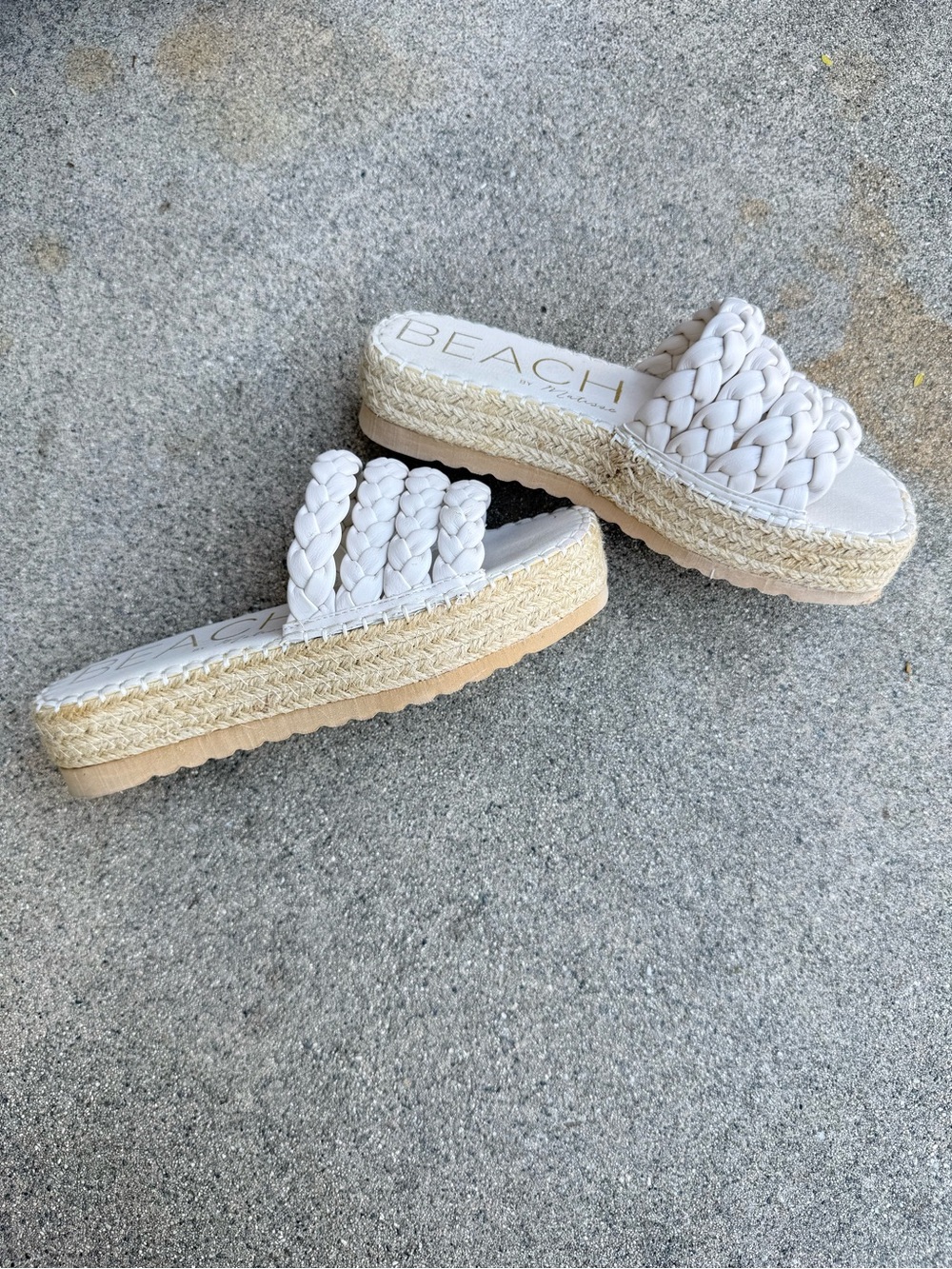 Beach by MATISSE White Pacific Platform Braided Sandals espadrille size 9